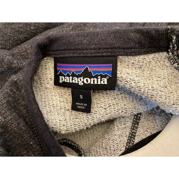 Patagonia Women's S DAILY Crew‎ Neck Slub Sweatshirt Chest Pocket Heather Grey - Picture 3 of 5